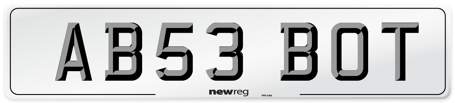 AB53 BOT Number Plate from New Reg